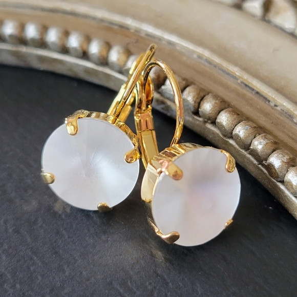 Austrian Crystal Earrings in Gold - Picture 4 of 8